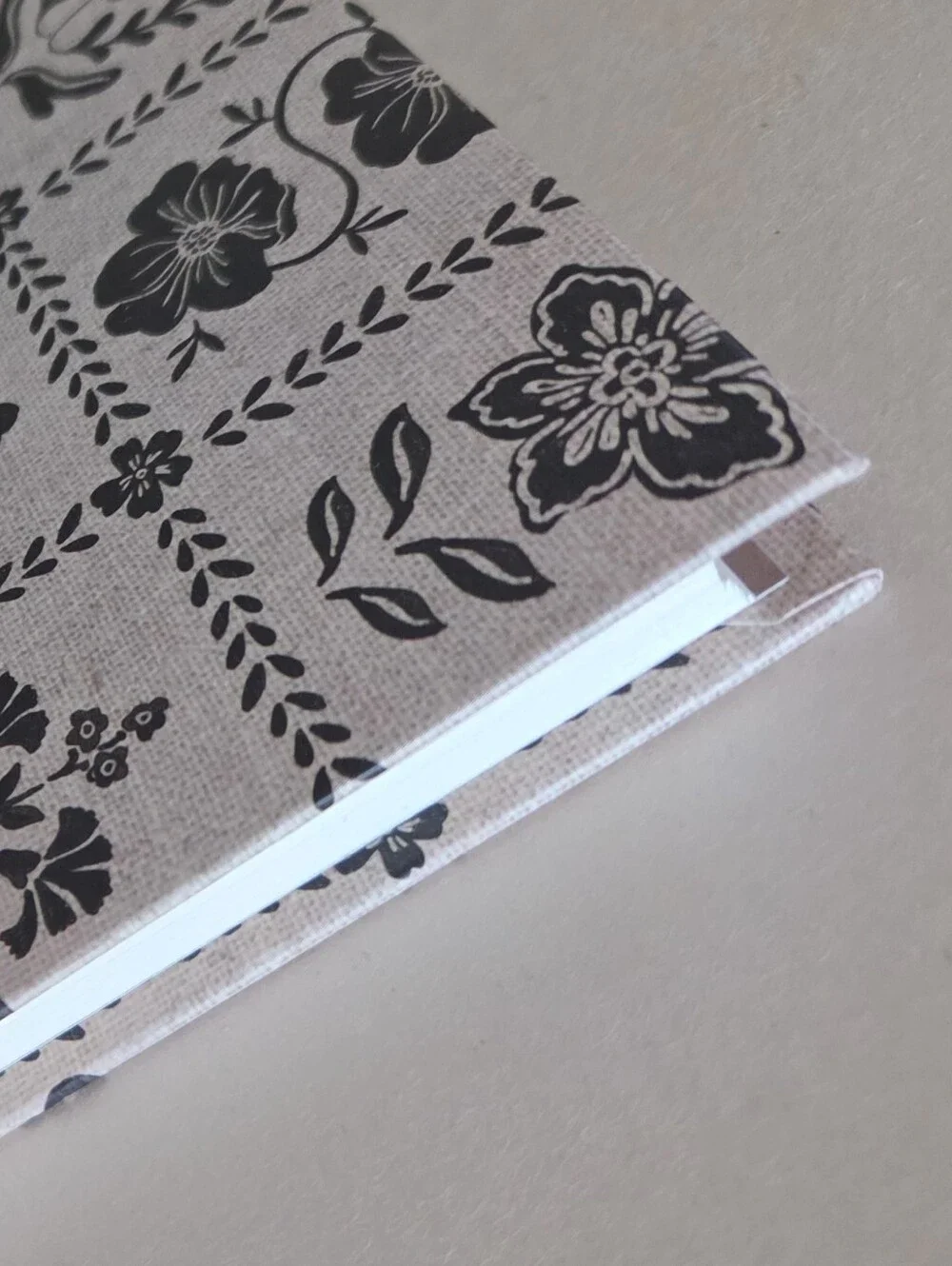 Clementine Black Floral Grid Large Spiral Hardcover Ruled Notebook